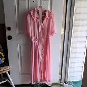 Ms Chaus Light Pink Dress with Button Detail